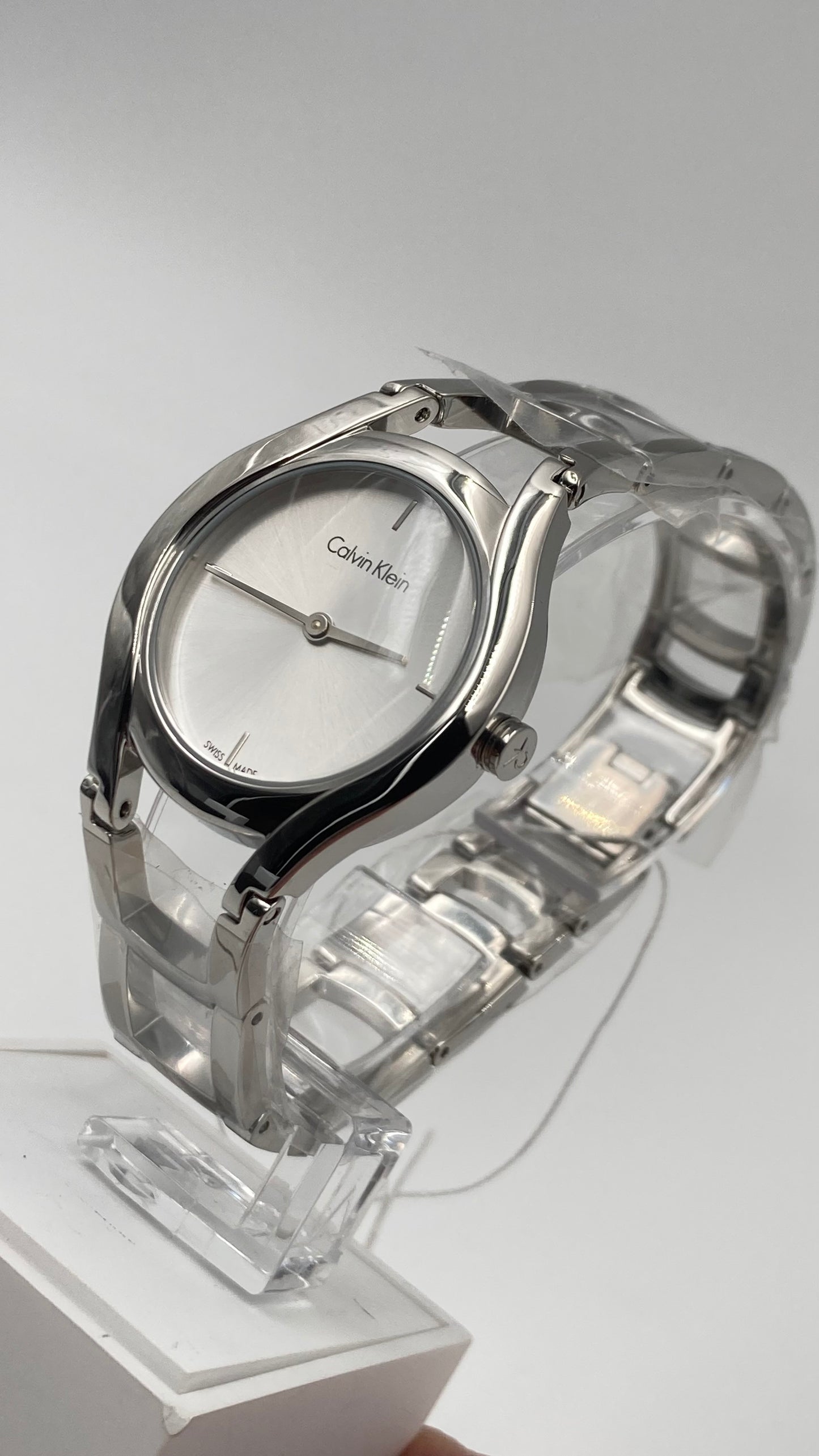 New Swiss Made CALVIN KLEIN Class Silver Dial Stainless Steel Ladies Watch