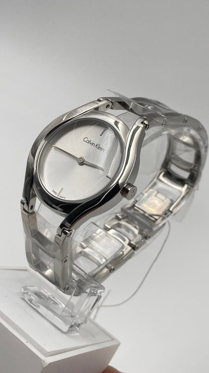 New Swiss Made CALVIN KLEIN Class Silver Dial Stainless Steel Ladies Watch