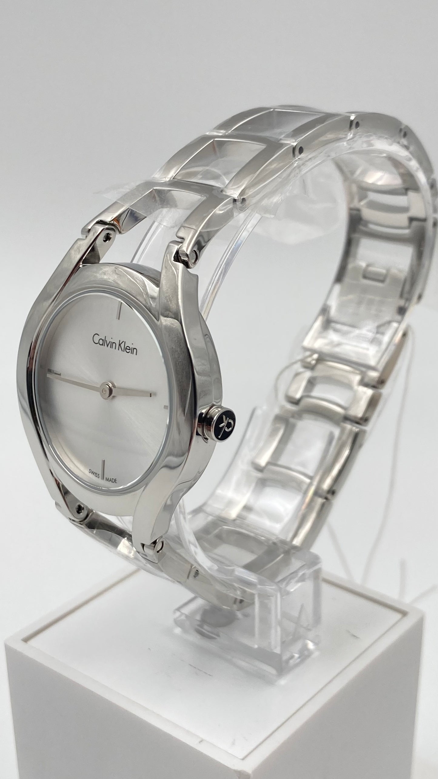 New Swiss Made CALVIN KLEIN Class Silver Dial Stainless Steel Ladies Watch