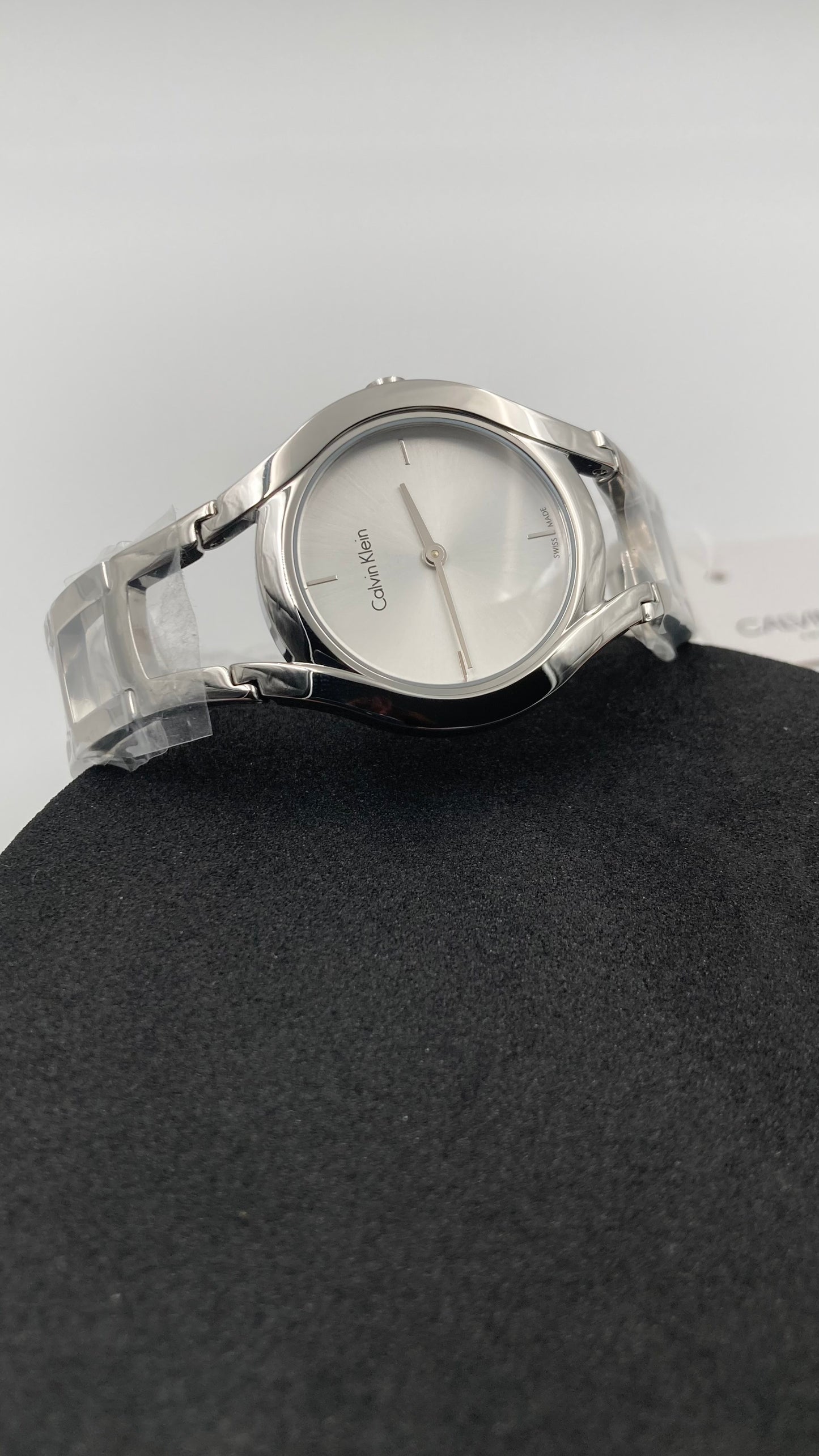 New Swiss Made CALVIN KLEIN Class Silver Dial Stainless Steel Ladies Watch