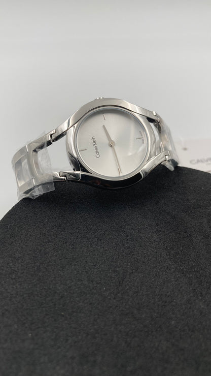 New Swiss Made CALVIN KLEIN Class Silver Dial Stainless Steel Ladies Watch