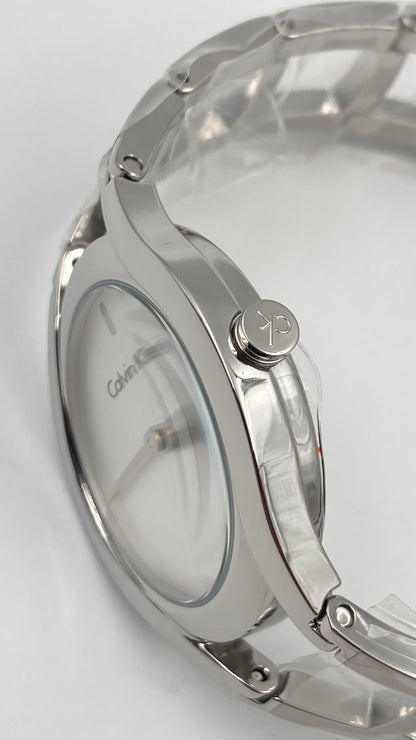 New Swiss Made CALVIN KLEIN Class Silver Dial Stainless Steel Ladies Watch