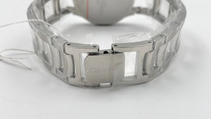 New Swiss Made CALVIN KLEIN Class Silver Dial Stainless Steel Ladies Watch