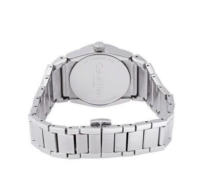 Neue, in der Schweiz hergestellte CALVIN KLEIN Step Damenuhr mit schwarzem Zifferblatt