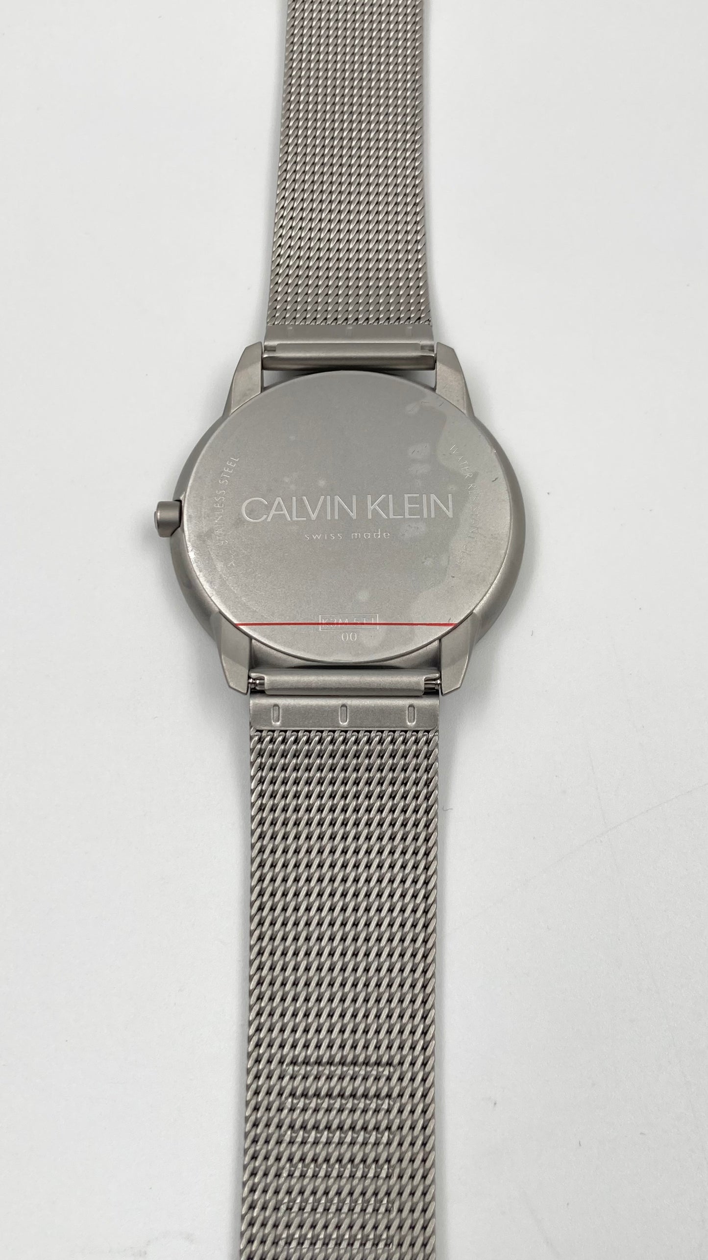 Neue, in der Schweiz hergestellte CALVIN KLEIN Minimal Quartz Herrenuhr mit weißem Zifferblatt