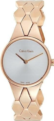 New Swiss Made CALVIN KLEIN Snake Quartz Silver Dial Ladies Watch