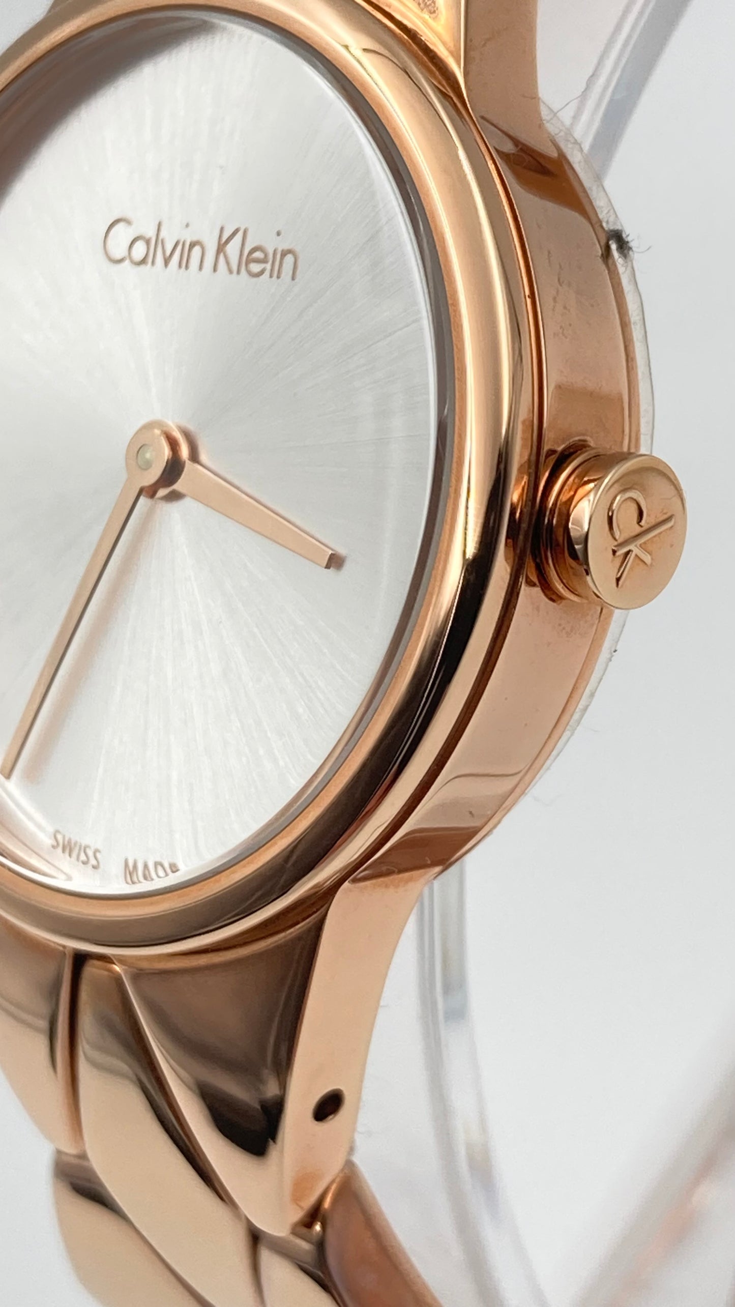 New Swiss Made CALVIN KLEIN Snake Quartz Silver Dial Ladies Watch