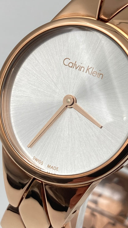 New Swiss Made CALVIN KLEIN Snake Quartz Silver Dial Ladies Watch