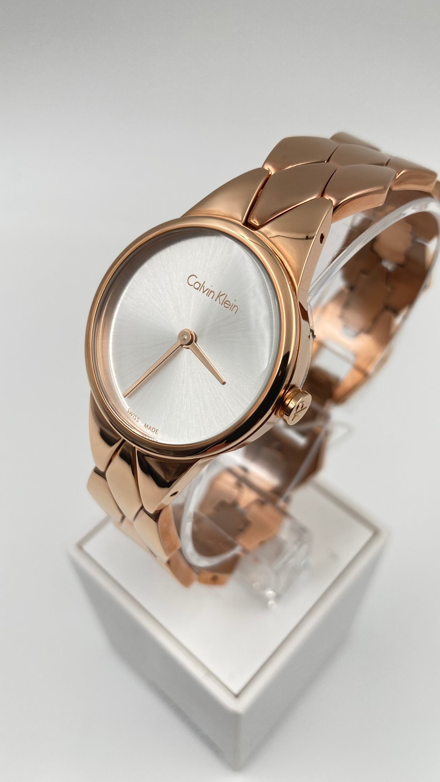 New Swiss Made CALVIN KLEIN Snake Quartz Silver Dial Ladies Watch