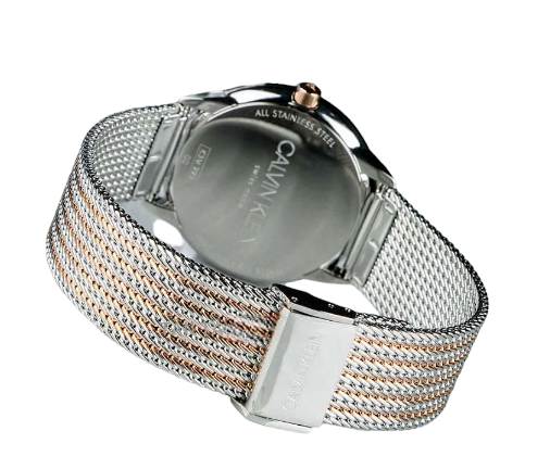 Neue, in der Schweiz hergestellte CALVIN KLEIN Minimal Quartz Unisex-Armbanduhr mit silbernem Zifferblatt