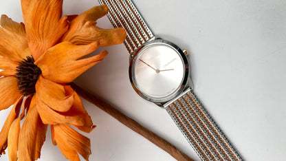 Neue, in der Schweiz hergestellte CALVIN KLEIN Minimal Quartz Unisex-Armbanduhr mit silbernem Zifferblatt