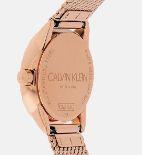 Neue, in der Schweiz hergestellte CALVIN KLEIN Minimal Quartz Damenuhr mit silbernem Zifferblatt