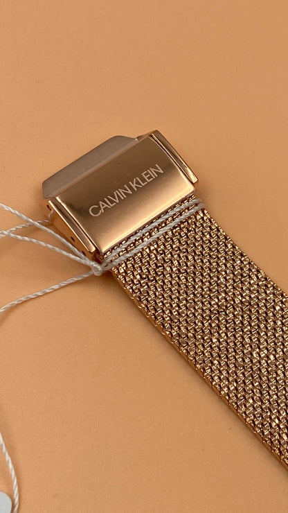 Neue, in der Schweiz hergestellte CALVIN KLEIN Minimal Quartz Damenuhr mit silbernem Zifferblatt