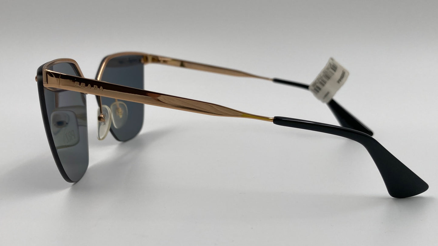 *NEW* PRADA PR68T 7OE-5Z1 SUNGLASSES - ANTIQUE GOLD/POLARIZED/GREY