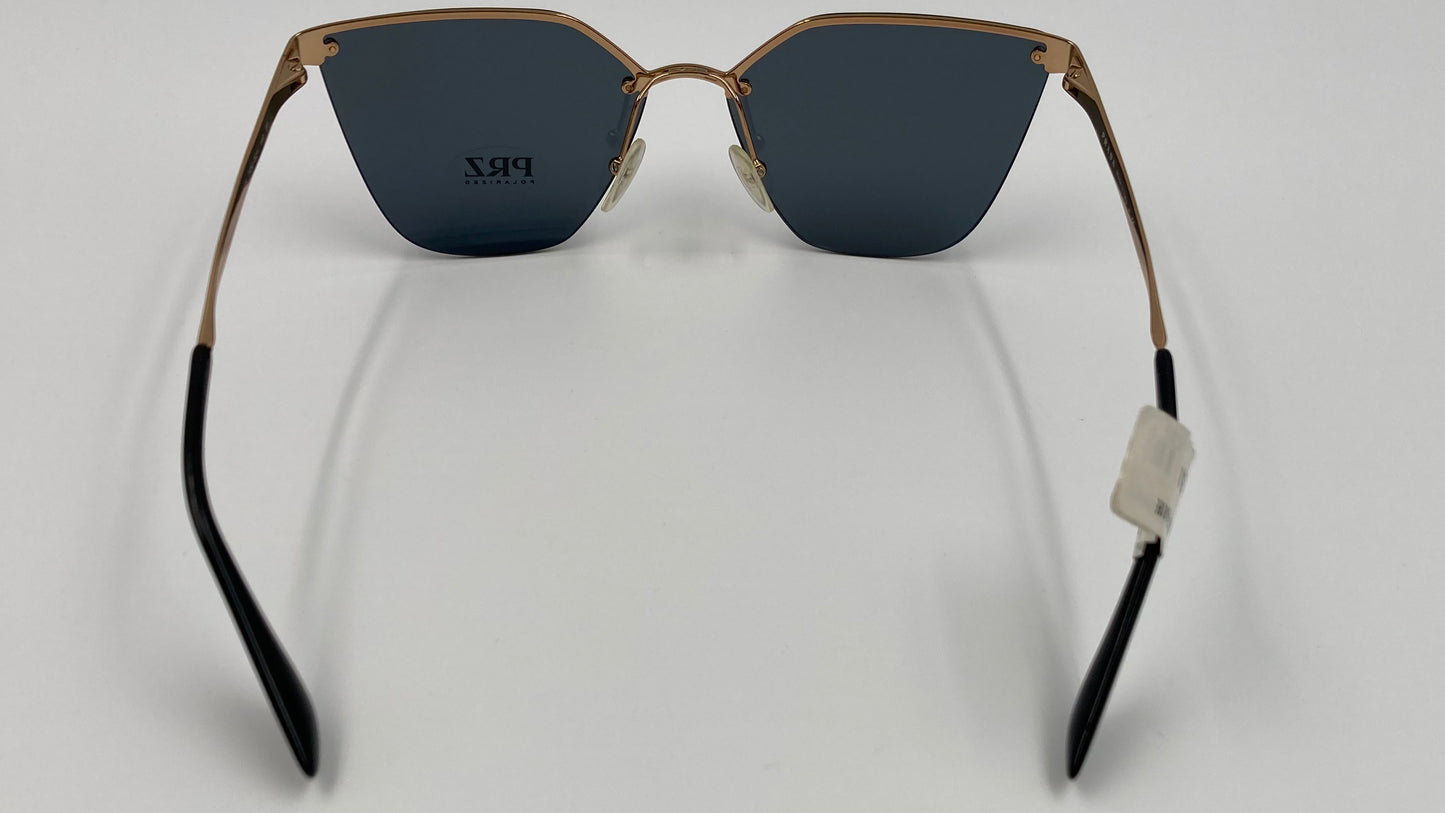 *NEW* PRADA PR68T 7OE-5Z1 SUNGLASSES - ANTIQUE GOLD/POLARIZED/GREY