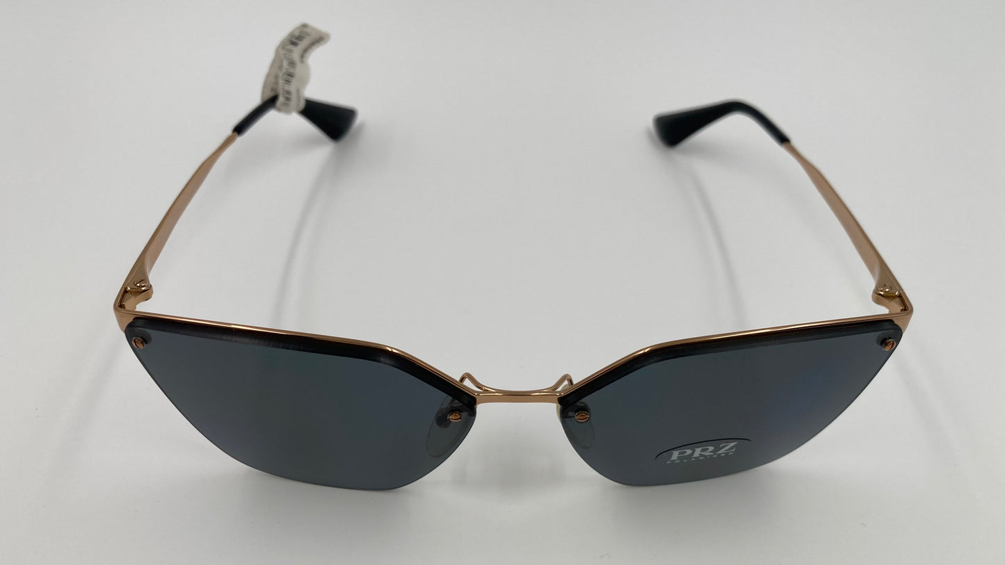 *NEW* PRADA PR68T 7OE-5Z1 SUNGLASSES - ANTIQUE GOLD/POLARIZED/GREY