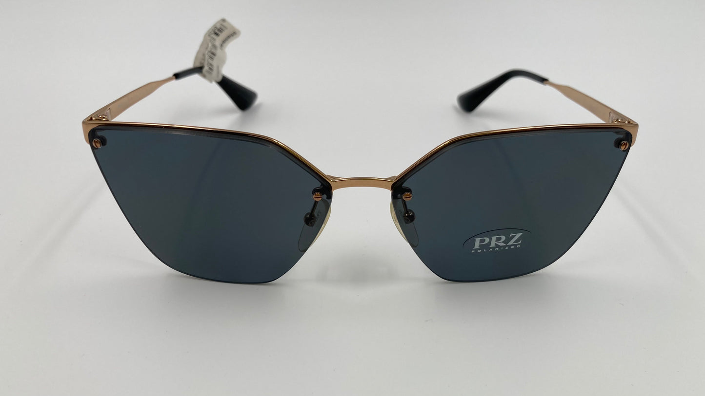 *NEW* PRADA PR68T 7OE-5Z1 SUNGLASSES - ANTIQUE GOLD/POLARIZED/GREY