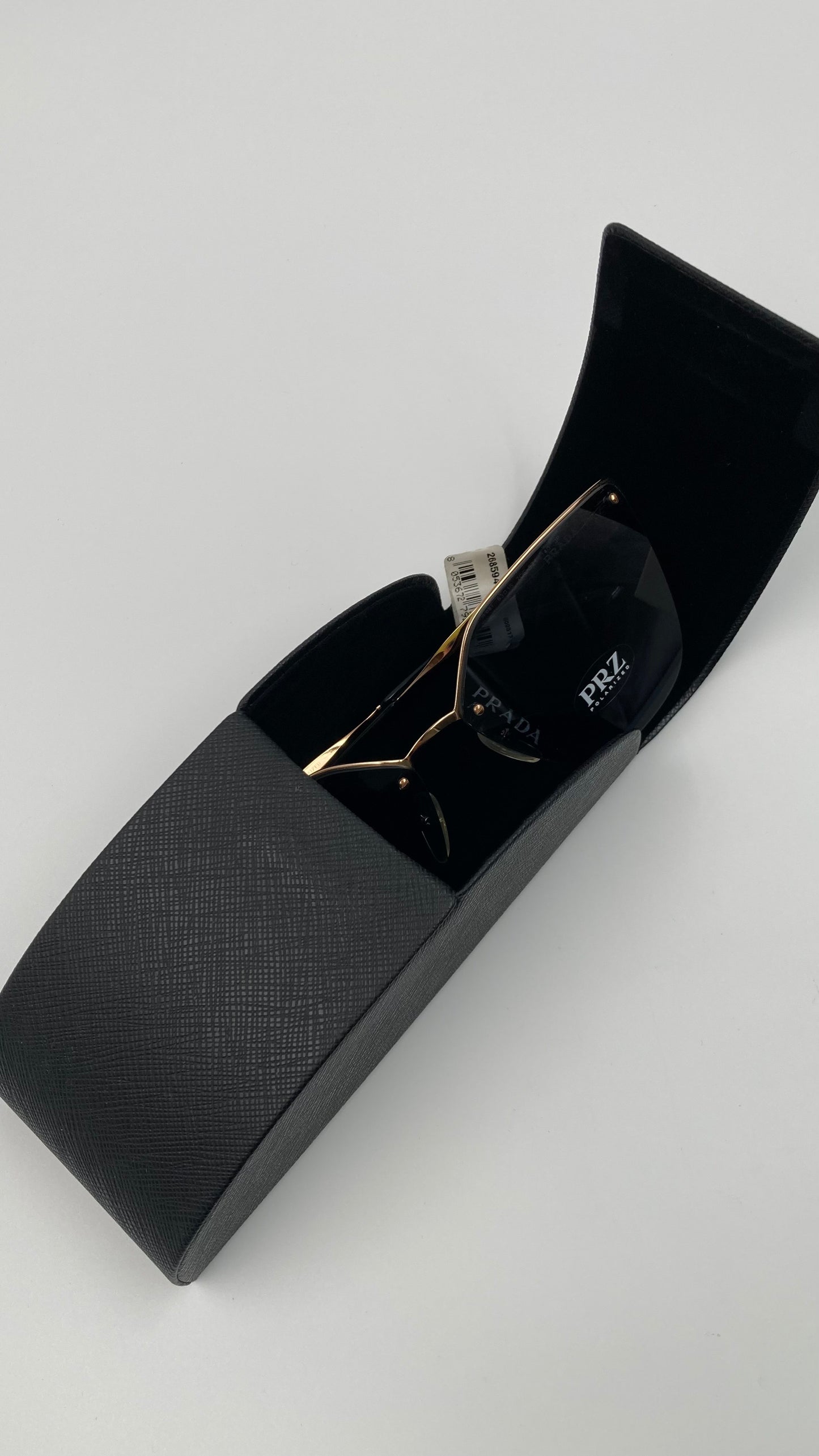 *NEW* PRADA PR68T 7OE-5Z1 SUNGLASSES - ANTIQUE GOLD/POLARIZED/GREY