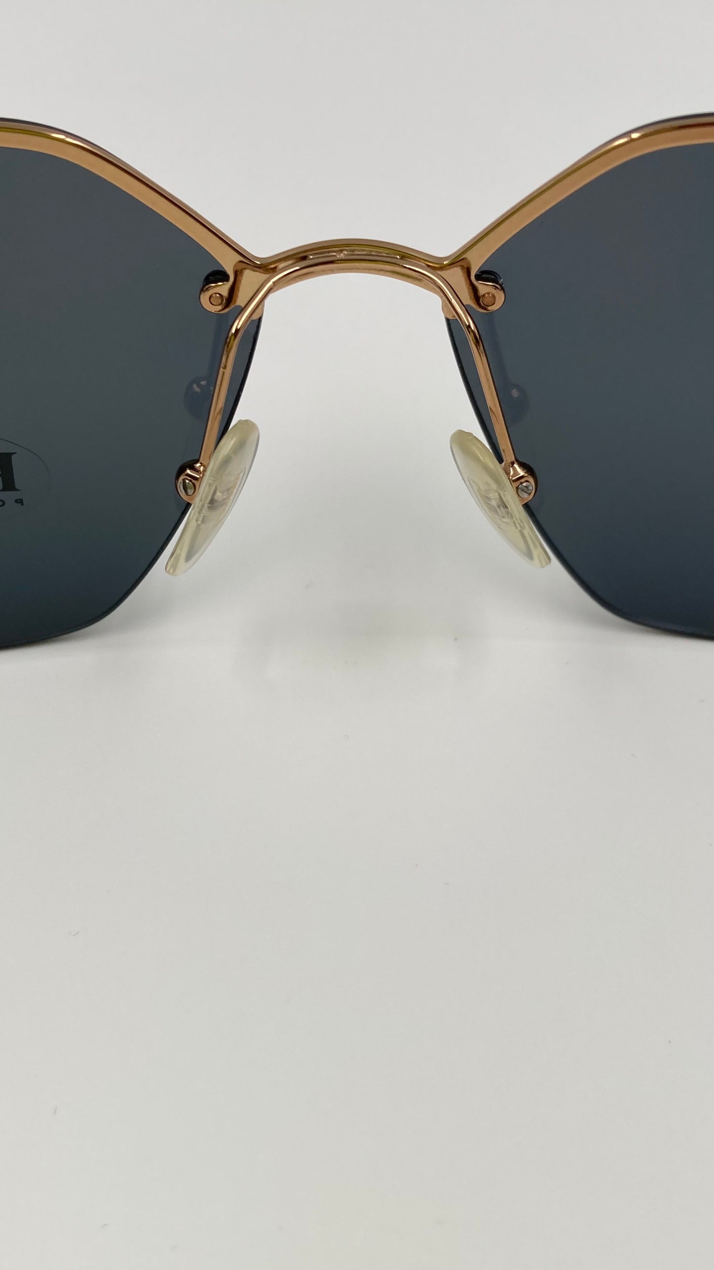 *NEW* PRADA PR68T 7OE-5Z1 SUNGLASSES - ANTIQUE GOLD/POLARIZED/GREY