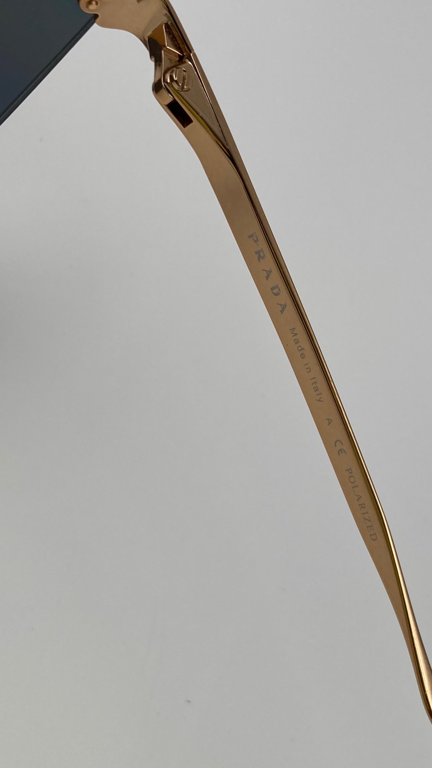 *NEW* PRADA PR68T 7OE-5Z1 SUNGLASSES - ANTIQUE GOLD/POLARIZED/GREY