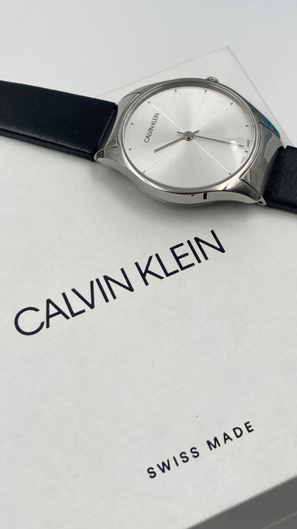 New Swiss Made CALVIN KLEIN Classic Quartz Silver Dial Ladies Watch