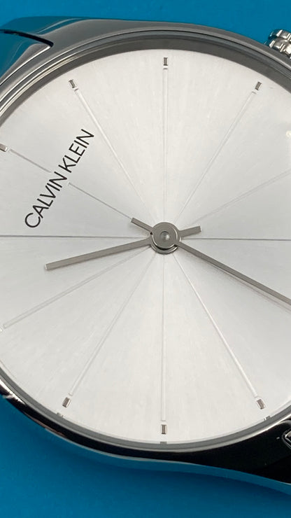 New Swiss Made CALVIN KLEIN Classic Quartz Silver Dial Ladies Watch