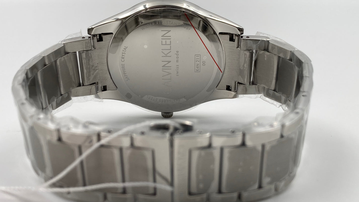 New Swiss Made CALVIN KLEIN Quartz Grey Dial Men's Watch