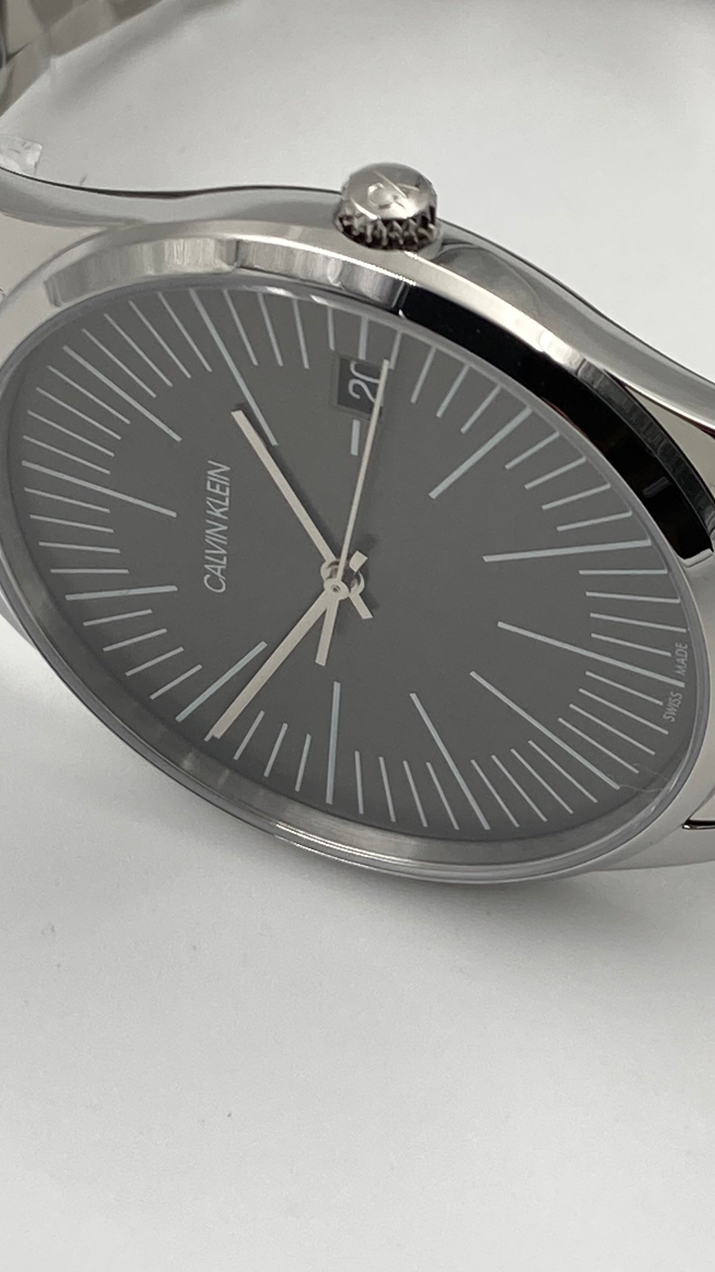 New Swiss Made CALVIN KLEIN Quartz Grey Dial Men's Watch
