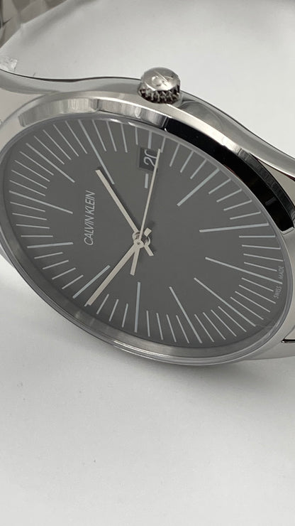 New Swiss Made CALVIN KLEIN Quartz Grey Dial Men's Watch