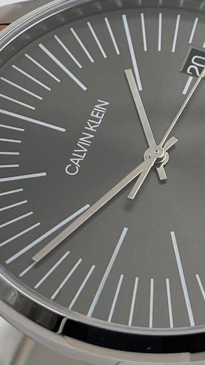 New Swiss Made CALVIN KLEIN Quartz Grey Dial Men's Watch