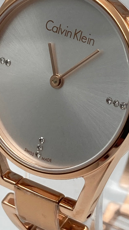 New Swiss Made CALVIN KLEIN Dainty Silver Dial Ladies Quartz Watch