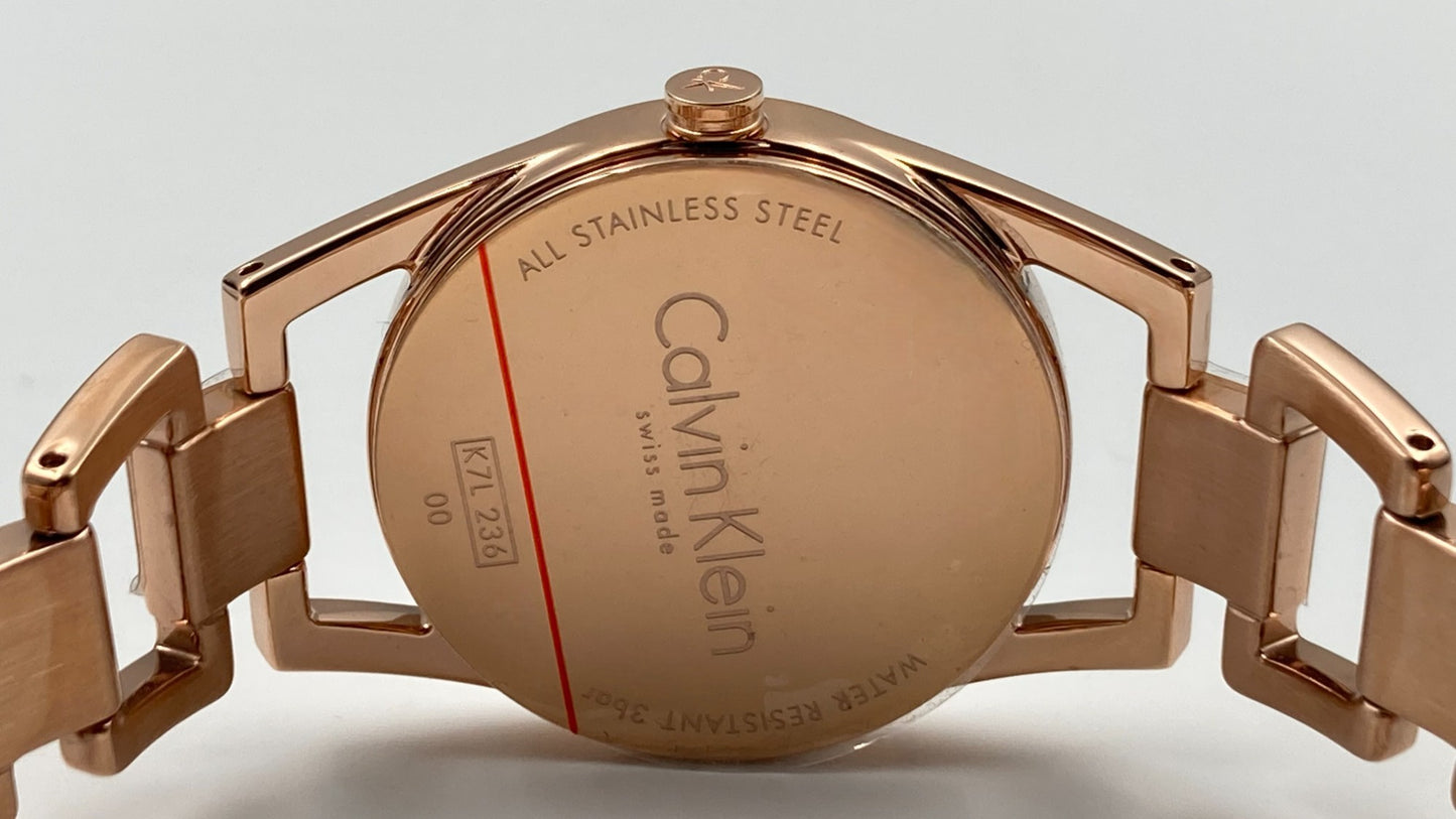 New Swiss Made CALVIN KLEIN Dainty Silver Dial Ladies Quartz Watch