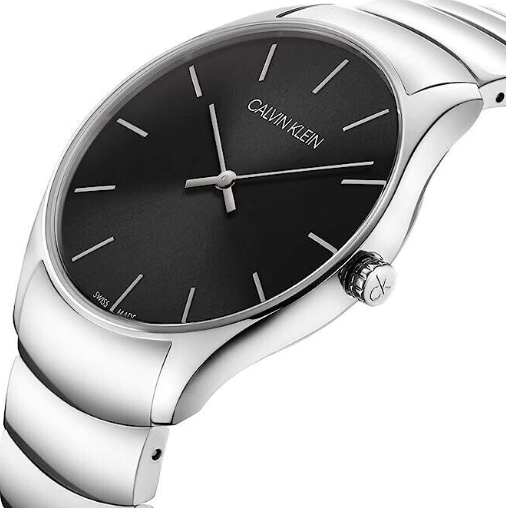 New Swiss Made CALVIN KLEIN Watch Classic Quartz Black Dial Men's Watch
