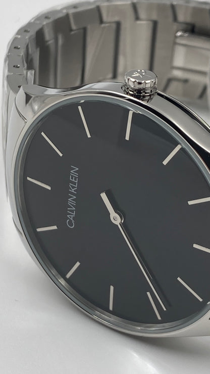 New Swiss Made CALVIN KLEIN Watch Classic Quartz Black Dial Men's Watch