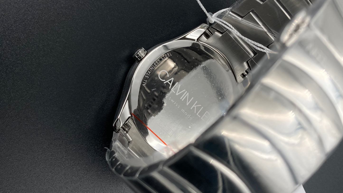 New Swiss Made CALVIN KLEIN Watch Classic Quartz Black Dial Men's Watch