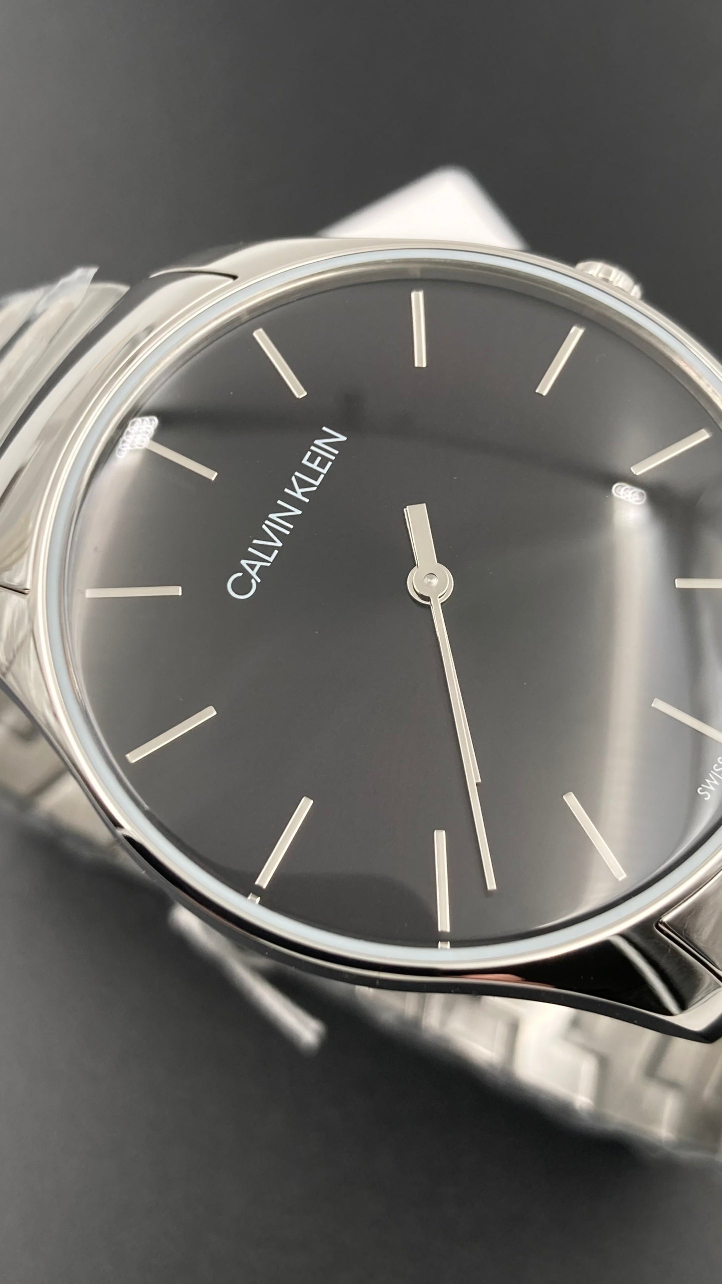 New Swiss Made CALVIN KLEIN Watch Classic Quartz Black Dial Men's Watch