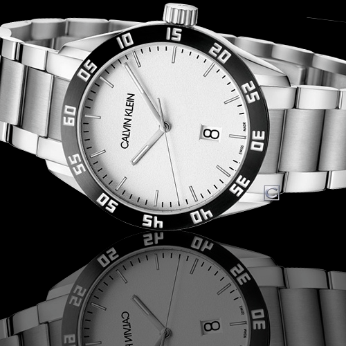 New Swiss Made CALVIN KLEIN Complete Quartz Silver Dial Men's Watch