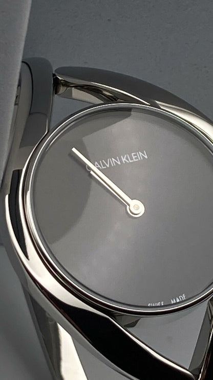 New Swiss Made CALVIN KLEIN Party Black Dial Small Bangle Ladies Watch