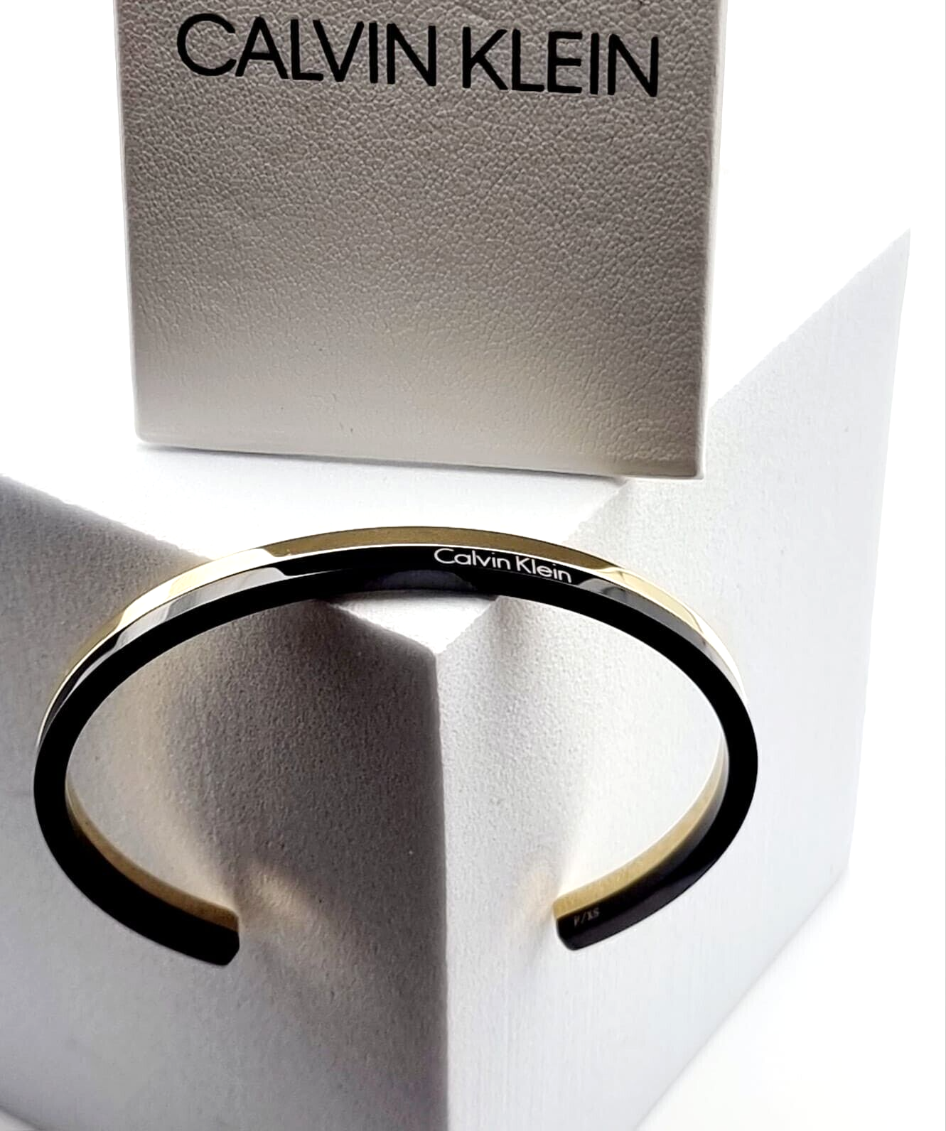 New CALVIN KLEIN GORGEOUS KJ5VBF2001XS  BRACELET - GOLD/BLACK - SIZE XS