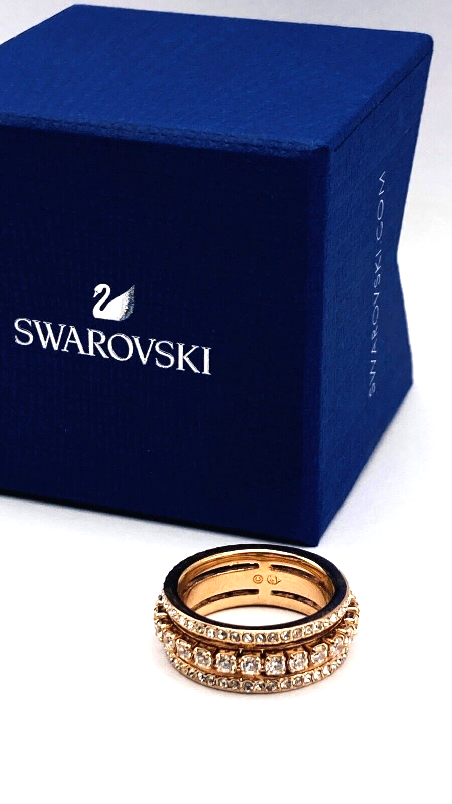 New SWAROVSKI FURTHER RING - ROSE GOLD - Size 50