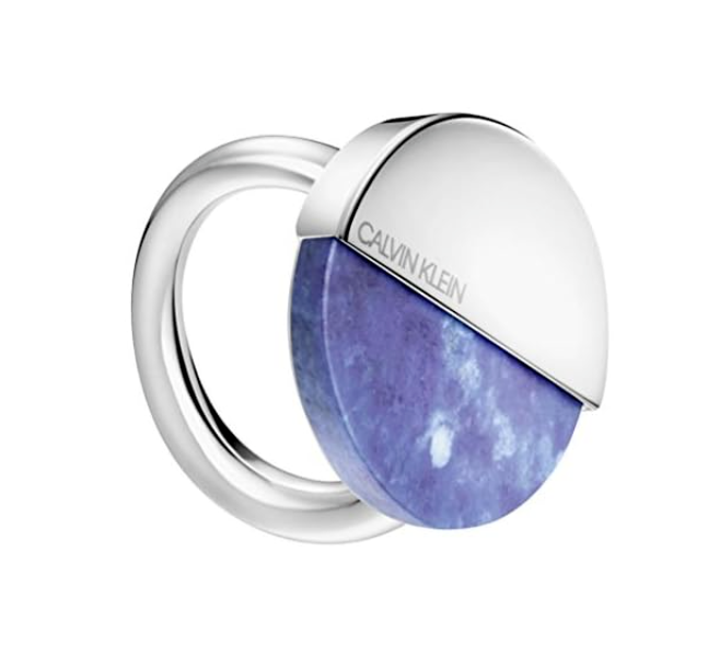 New CALVIN KLEIN SPICY KJ8RLR040207 RING - BLUE STONE - SIZE 55