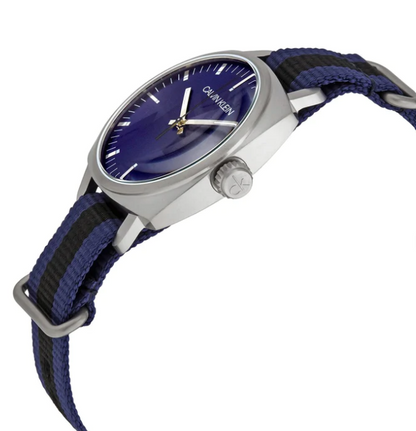 New Swiss Made CALVIN KLEIN Fraternity Blue Dial Men's Quartz Watch