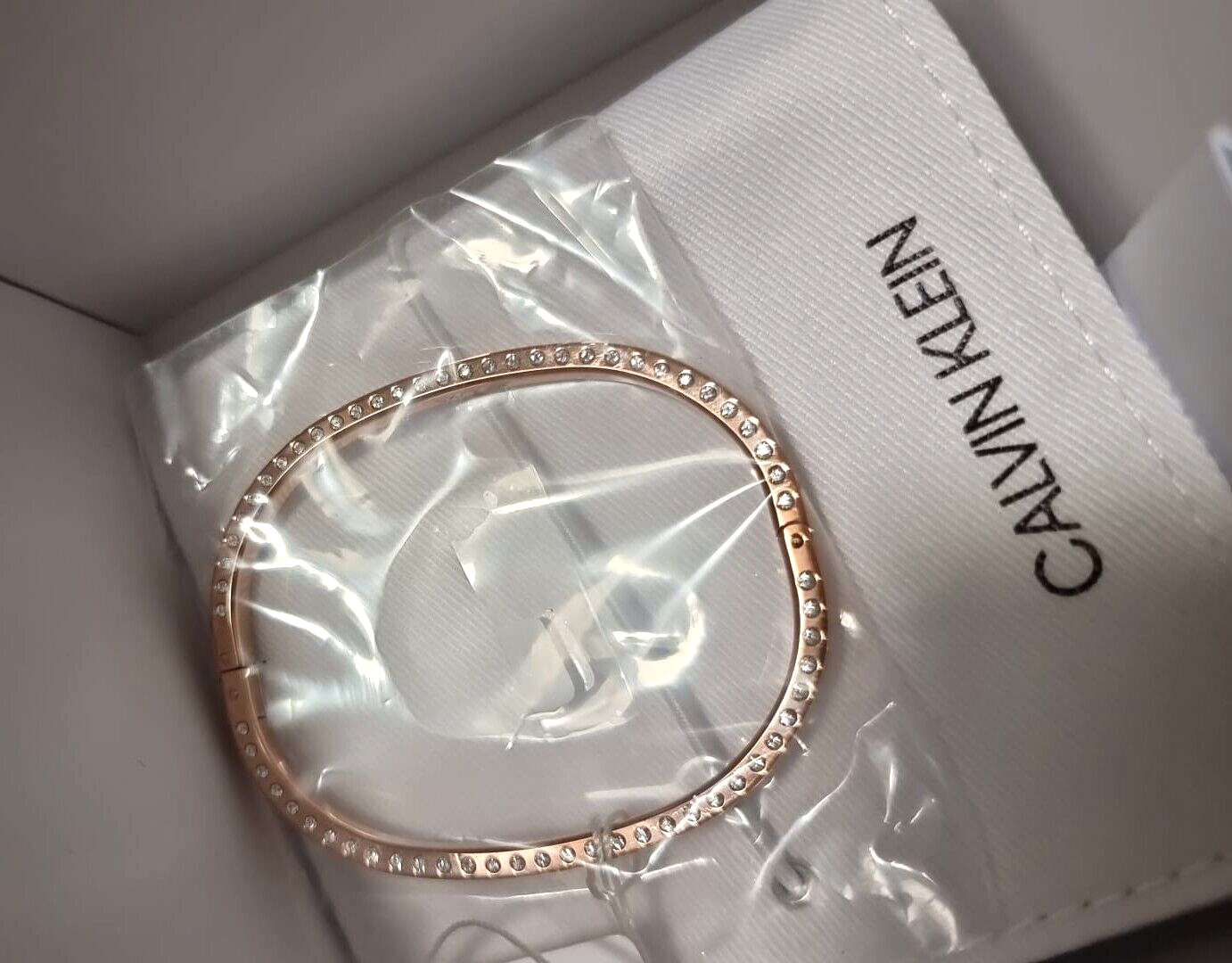 New CALVIN KLEIN HOOK BANGLE KJ06PD1402XS - ROSE GOLD - XS