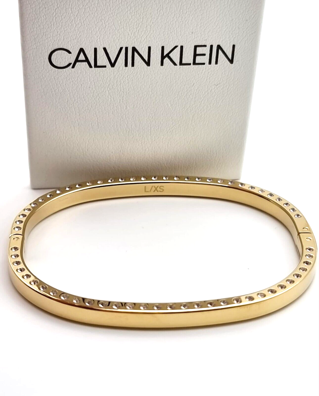 New CALVIN KLEIN HOOK KJ06JD1401XS STAINLESS STEEL BANGLE - GOLD - XS