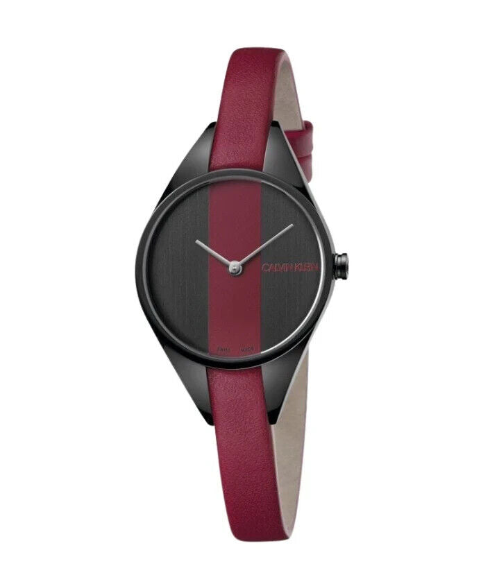 New Swiss Made CALVIN KLEIN Rebel Red and Black Dial Ladies Watch