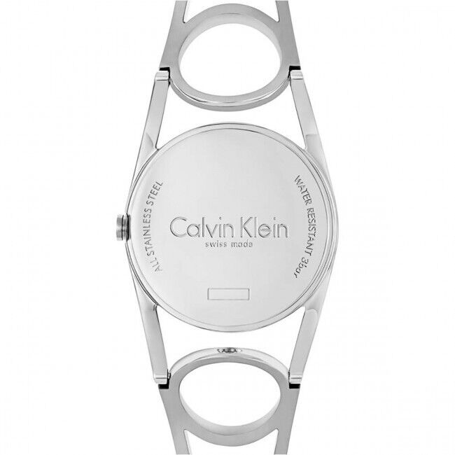 New Swiss Made CALVIN KLEIN Black Dial Stainless Steel Small Ladies Watch