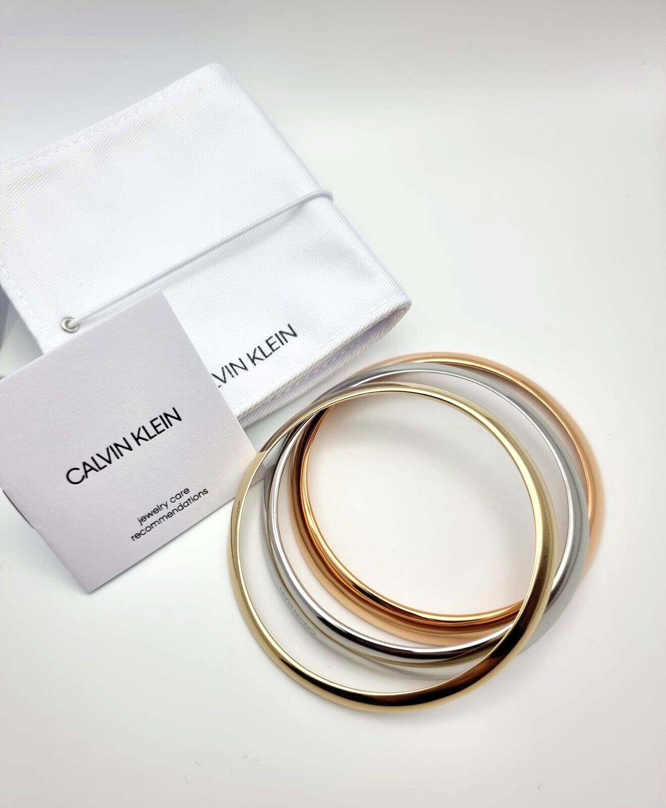 New CALVIN KLEIN GROOVY KJ8QDD30010M STAINLESS STEEL BRACELETS - 3 TONE - M