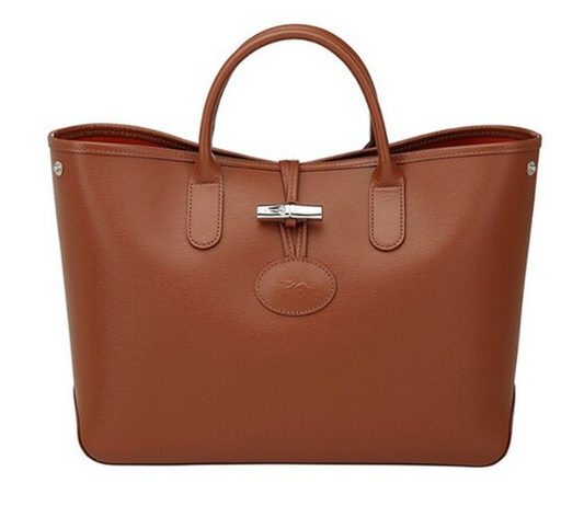 LONGCHAMP ROSEAU TOP HANDLE BAG LARGE - CARAMEL