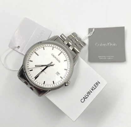 New Swiss Made CALVIN KLEIN Infinite Automatic Silver Dial Men's Watch