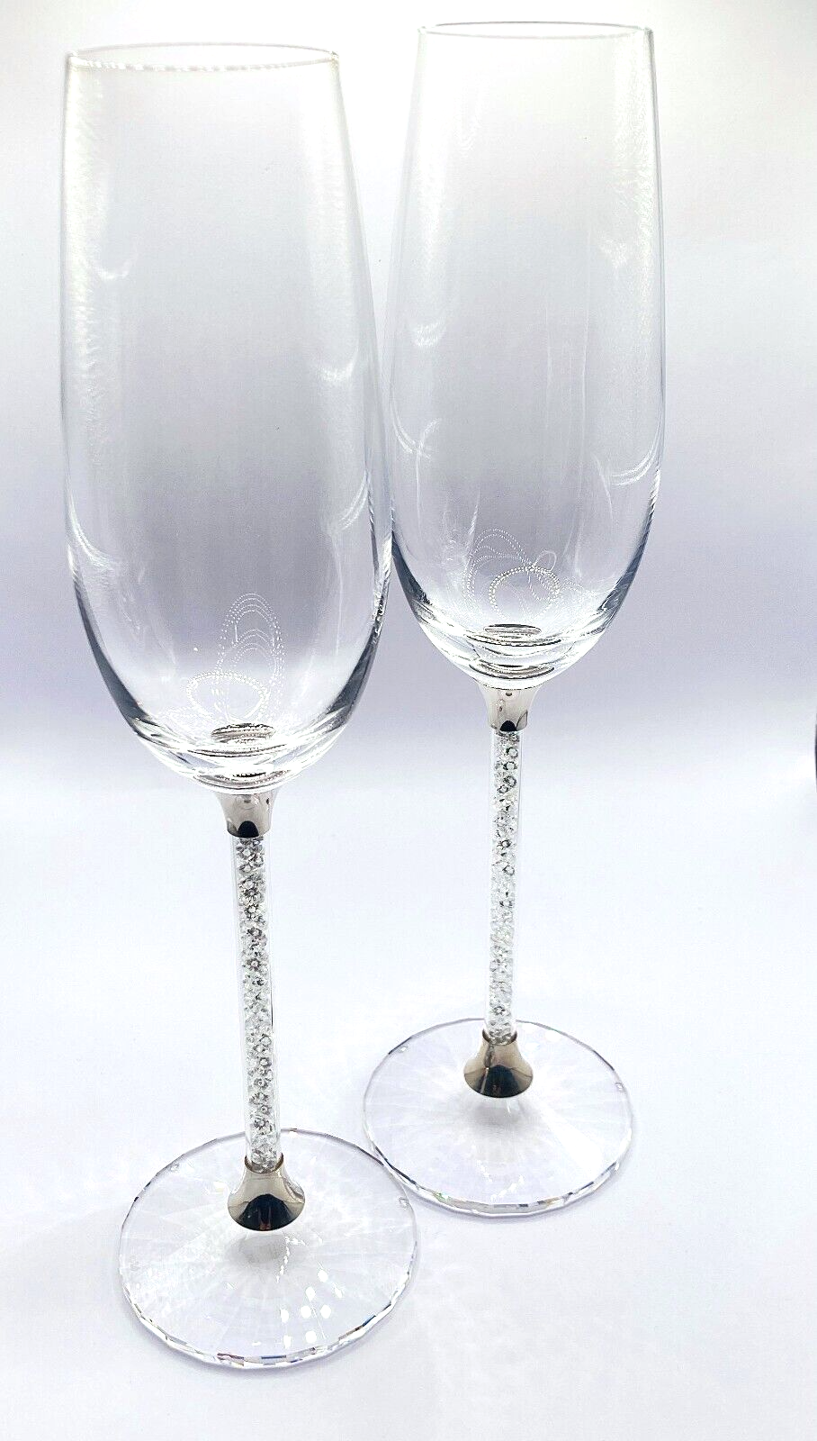 Neu SWAROVSKI CRYSTALLINE TOASTING FLUTES (SET MIT ZWEI)